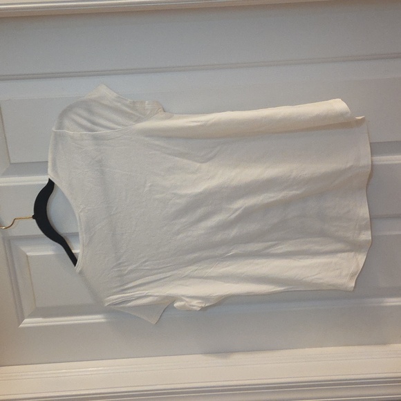 Chicos Zenergy Women's White and Blue Striped Rhinestone Top Medium - Picture 5 of 5